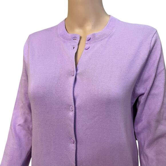 J Crew Classic Cardigan Medium Button Down Preppy Classic Minimalist Cotton - Picture 3 of 10